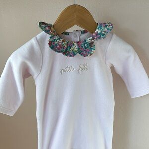 Jacadi onesie with liberty fabric
